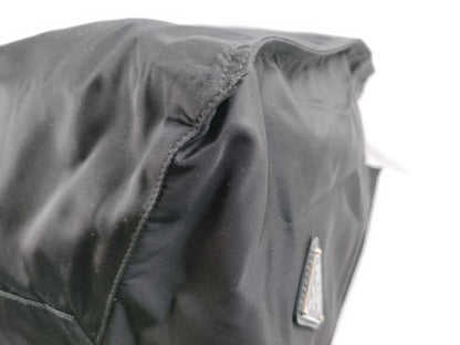 PRADA Tessuto Nylon and Leather Tote Bag, Black, VA1001