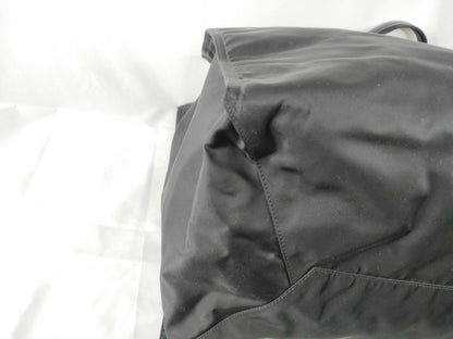 PRADA Tessuto Nylon and Leather Tote Bag, Black, VA1001