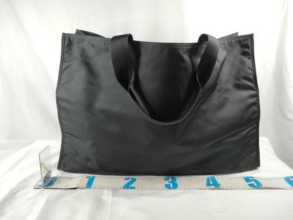 PRADA Tessuto Nylon and Leather Tote Bag, Black, VA1001