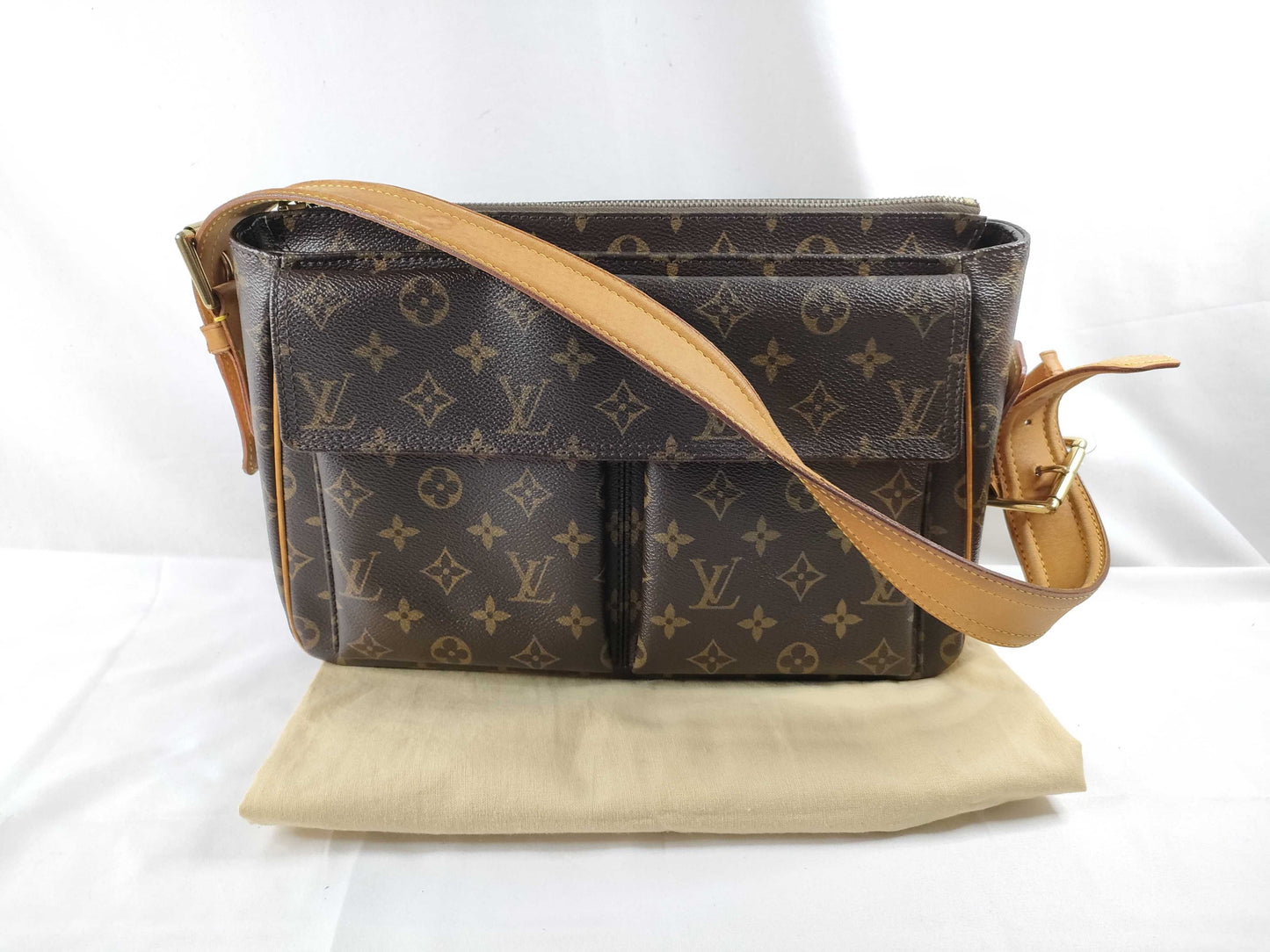 LOUIS VUITTON Monogram Viva Cite GM M51163 Shoulder Bag with Rip