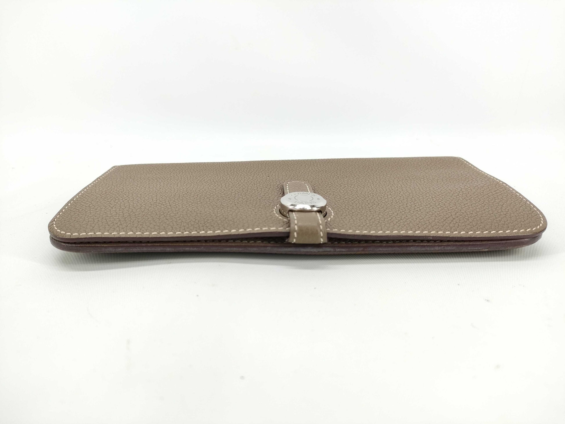 HERMES Dogon GM Etoupe X Stamped Wallet