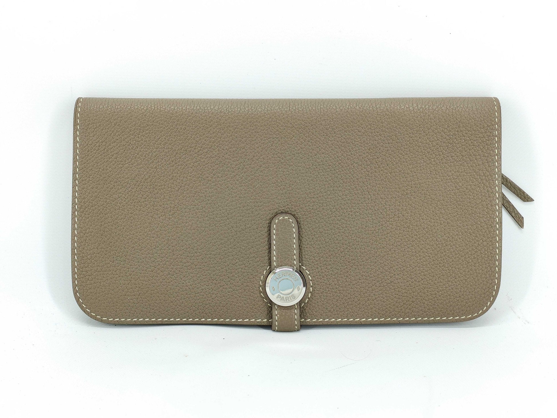HERMES Dogon GM Etoupe X Stamped Wallet