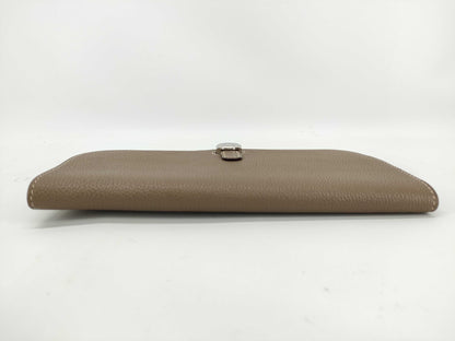 HERMES Dogon GM Etoupe X Stamped Wallet