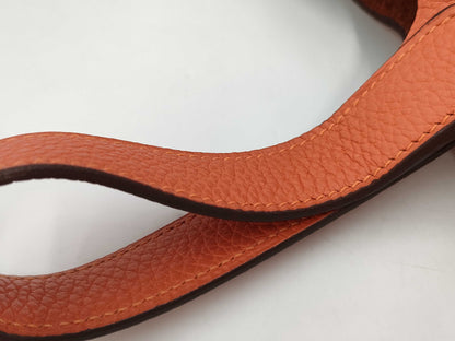 HERMES Picotin Lock PM Taurillon Clemence Leather, Orange, Silver Hardware, □R Stamp, Handbag
