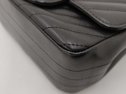 CHANEL CHANEL Matelasse Mini Lambskin Chevron Shoulder Bag with GD Hardware A35200