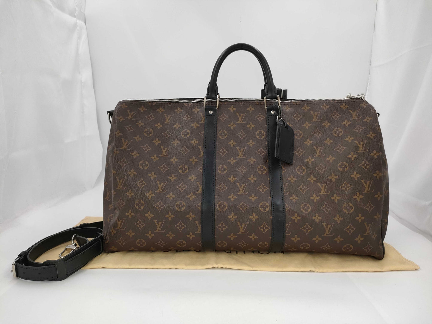 LOUIS VUITTON Louis Vuitton Monogram Macassar Keepall Bandouliere 55 M56714 Boston Bag