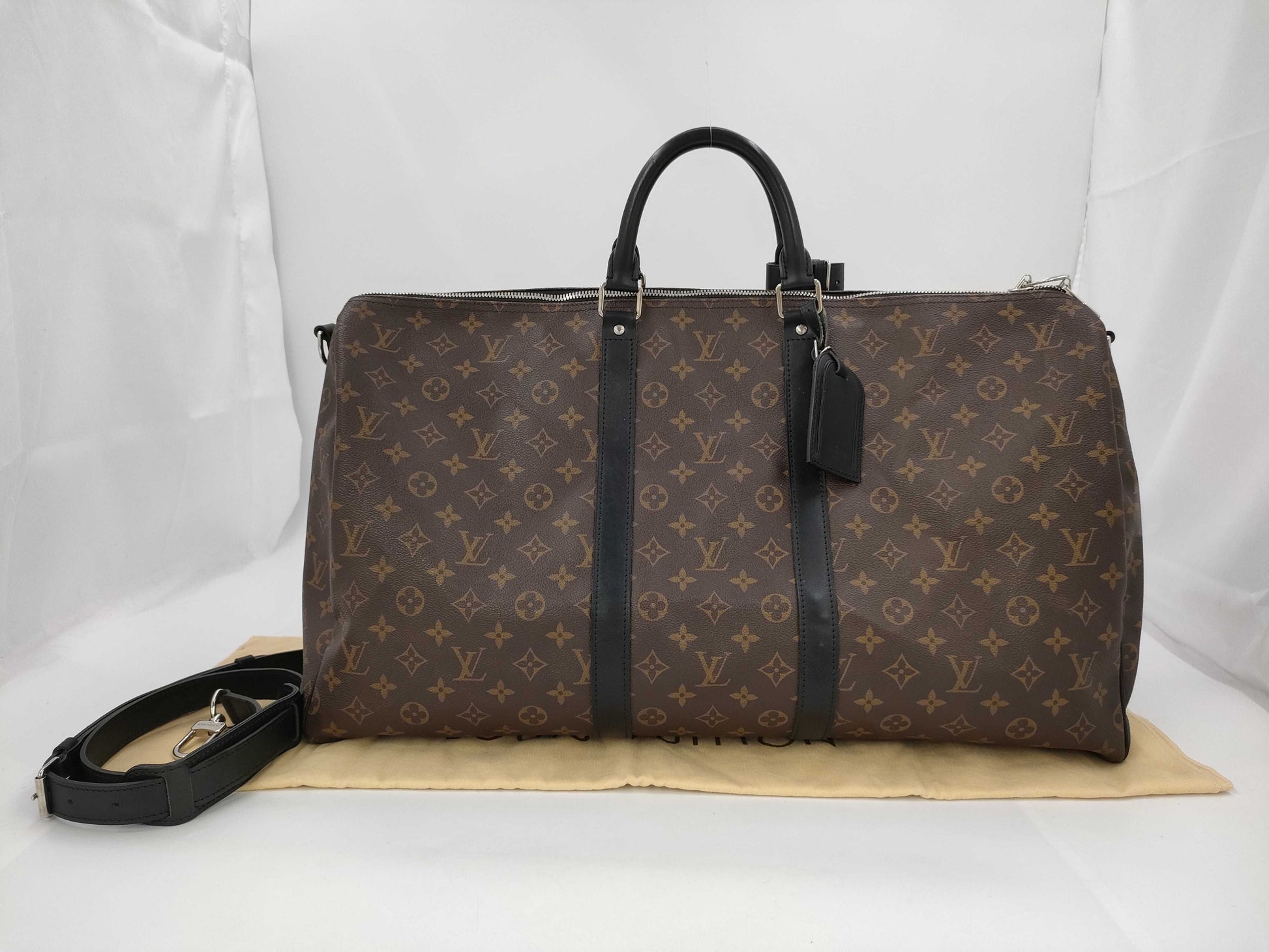 LOUIS VUITTON Louis Vuitton Monogram Macassar Keepall Bandouliere 55 M56714 Boston Bag