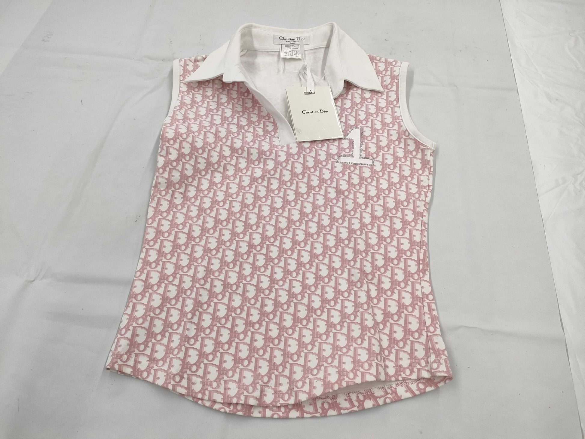 Dior Trotter Print Pink Sleeveless Top #36