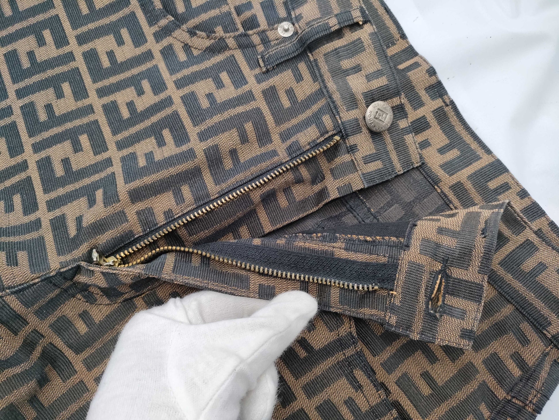FENDI Zucca Pants Brown 41/27 inch