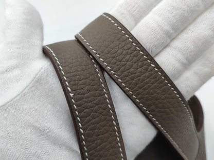 HERMES Picotin Lock 18 Taurillon Clemence Leather Handbag with Silver Hardware, K Stamp