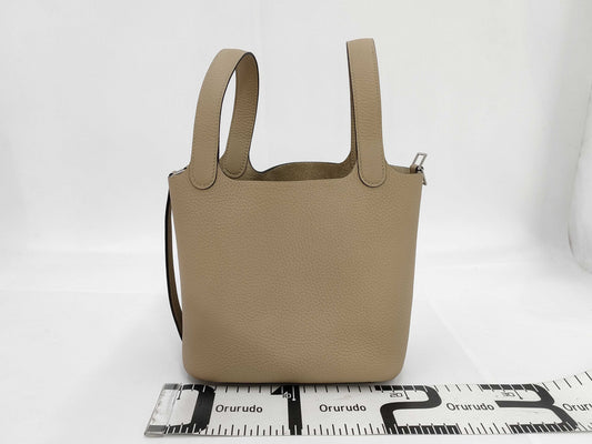 HERMES Picotin Lock 18 Taurillon Clemence Leather x Silver Hardware K Stamp Handbag