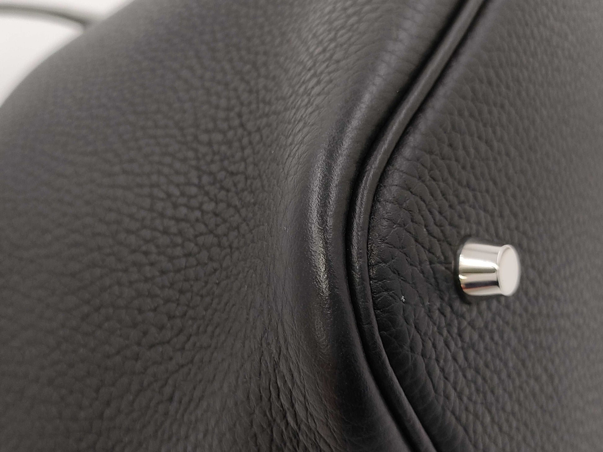 HERMES Picotin Lock MM Touch Taurillon Clemence Alligator Leather Handbag in Matte Black with Silver Hardware and Y Stamp