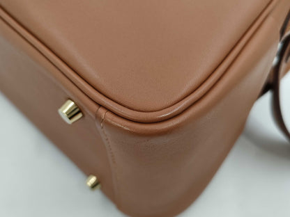 HERMES Lindy Mini Touch Swift Leather Shoulder Bag in Alligator Leather with Gold GD Hardware and B Stamp