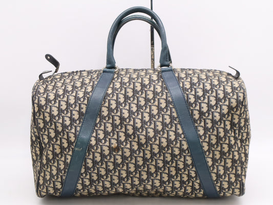 Dior Leather Trotter Boston Bag Ivory Green SV Hardware