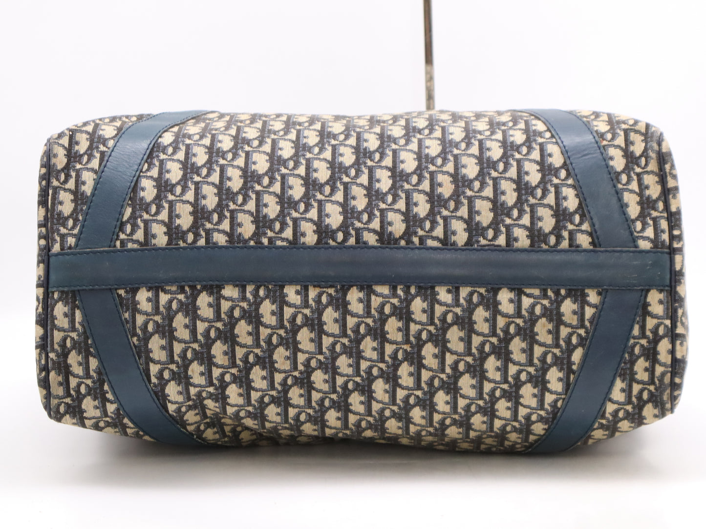 Dior Leather Trotter Boston Bag Ivory Green SV Hardware