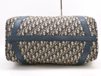 Dior Leather Trotter Boston Bag Ivory Green SV Hardware