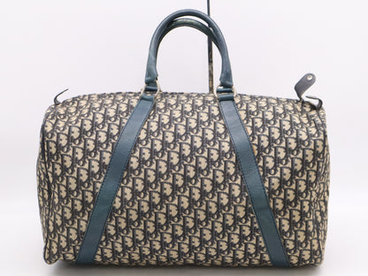 Dior Leather Trotter Boston Bag Ivory Green SV Hardware