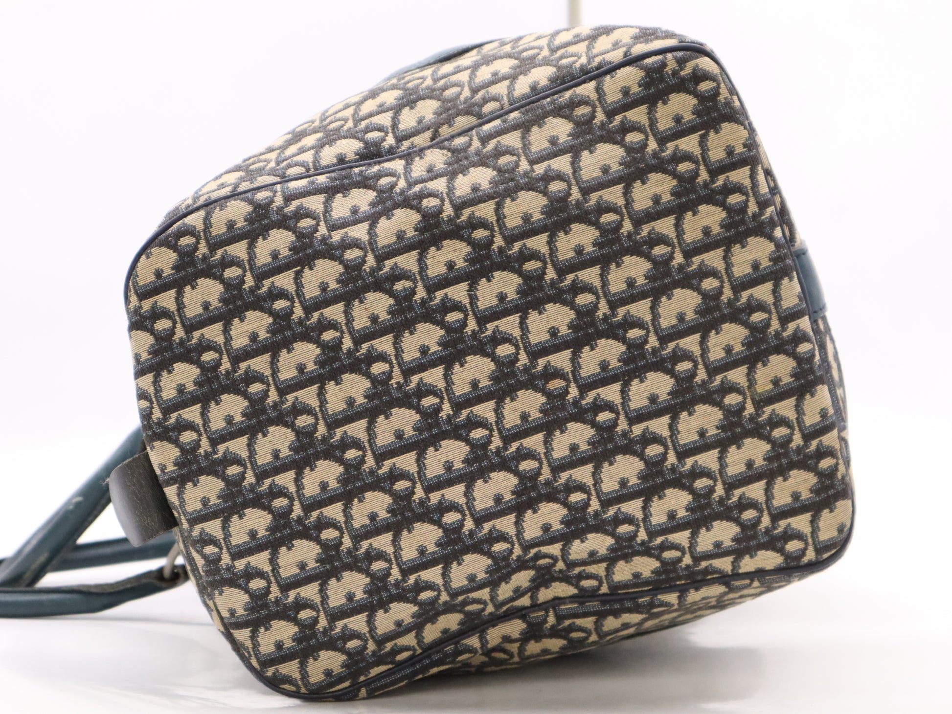 Dior Leather Trotter Boston Bag Ivory Green SV Hardware