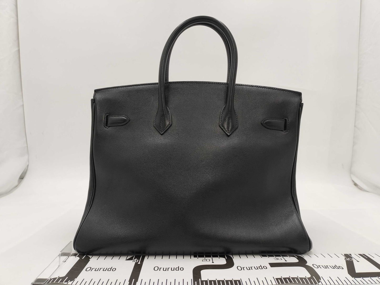HERMES Birkin 35 Black Gold Fittings ○Y Handbag