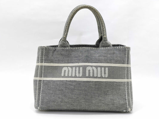 Miu Miu MIU MIU Handbag Canvas Gray Handbag