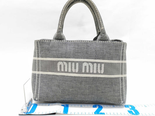 Miu Miu MIU MIU Handbag Canvas Gray Handbag