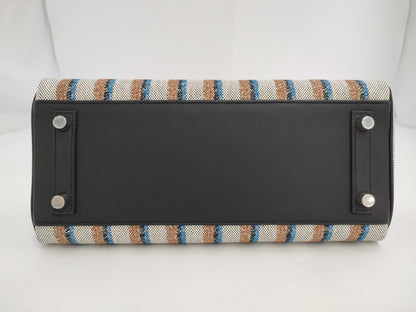 HERMES Birkin Shoulder Light 29 Couverture Vosswift Toile Ash Black SV Fittings K-Engraved Bag