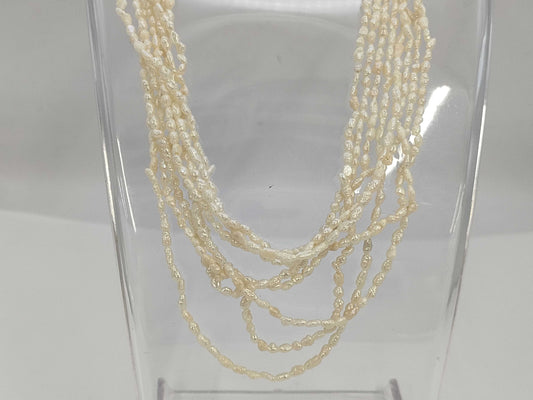 8-Row Poppy Pearl SV 40.7g Necklace 