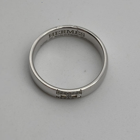 HERMES Hercules #48 Diamond WG Au750 3.2g Ring