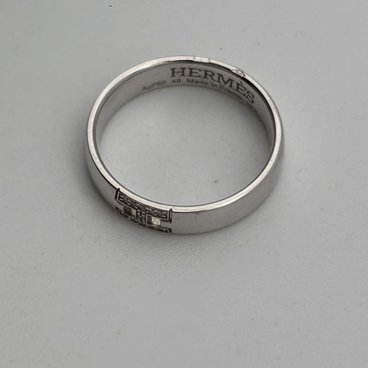 HERMES Hercules #48 Diamond WG Au750 3.2g Ring