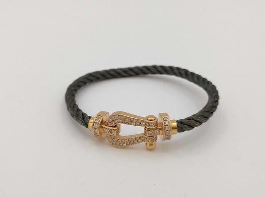 FRED Force 10 Afterdiamond Au750/SS 7.4g Bracelet Bangle 
