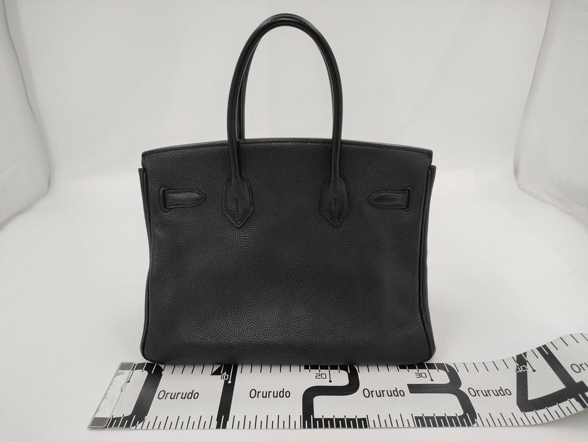 HERMES Birkin 30 Togo Black SV Fittings □L Handbag