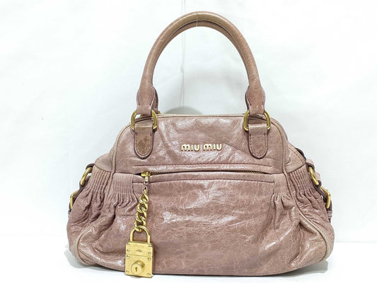 Miu Miu MIUMIU Miu Miu Vitello Luxe Handbag Pink Handbag