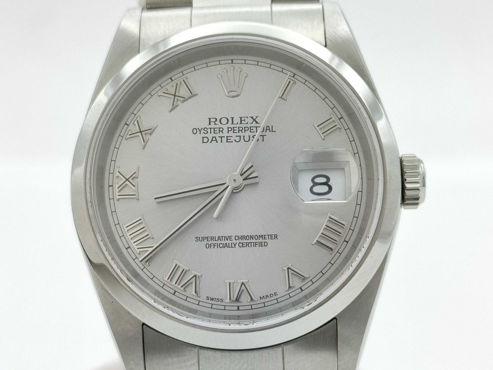 ROLEX 16200 P676093 Silver Roman Oyster Breath Men's Watch