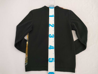 HERMES Animal Print Gold Button Vintage Cardigan #34