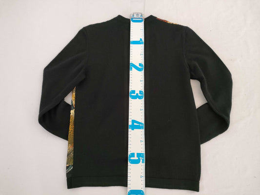 HERMES Animal Print Gold Button Vintage Cardigan #34