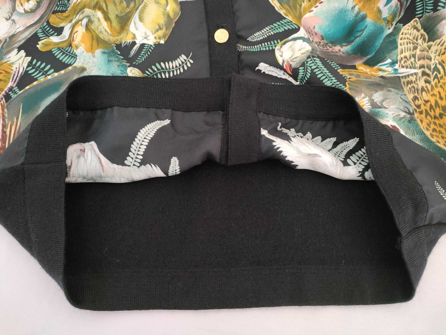 HERMES Animal Print Gold Button Vintage Cardigan #34