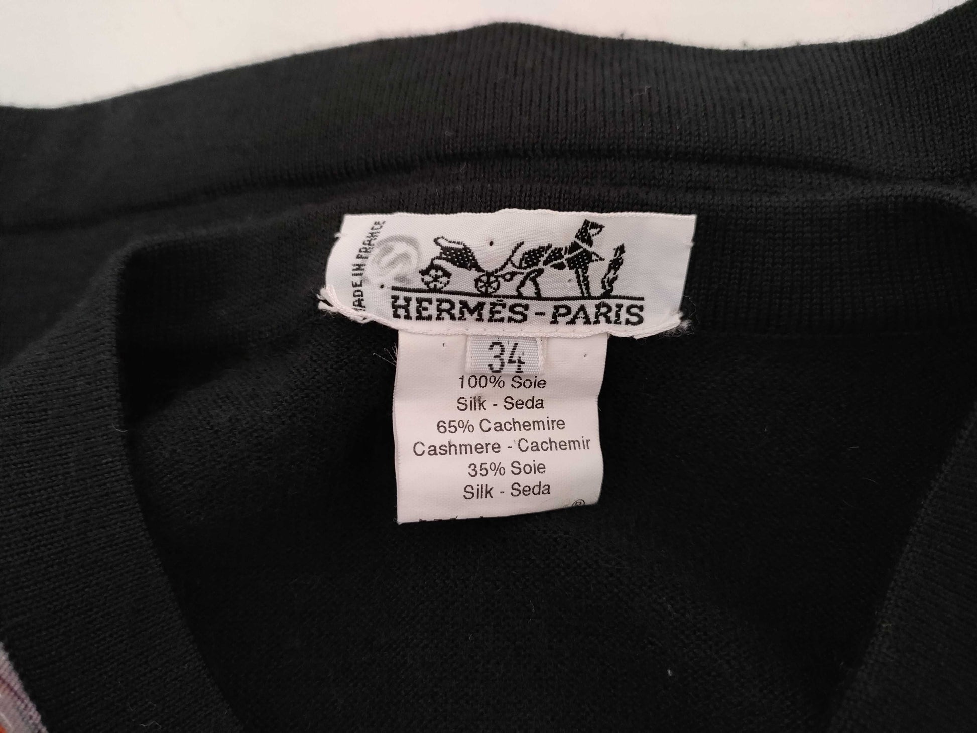 HERMES Animal Print Gold Button Vintage Cardigan #34