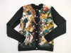 HERMES Animal Print Gold Button Vintage Cardigan #34
