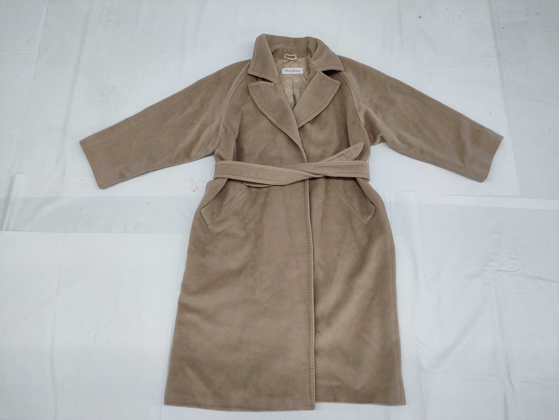 MaxMara White Tag Cashmere Long Coat Manuela Belt #40 Coat