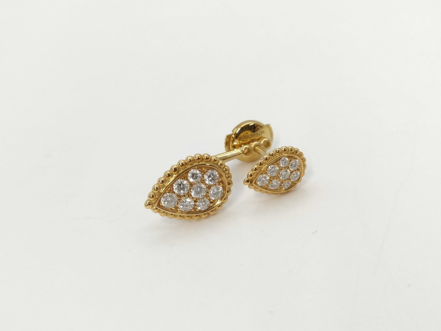 BOUCHERON Serpan Boheme Diamond One Side YG Au750 3.6g Earrings 