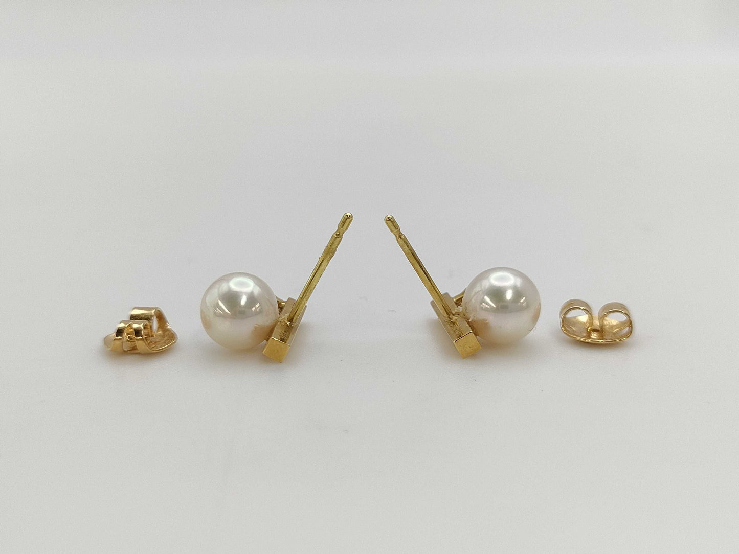TASAKI Petit Balance Class Pearl Diameter Approx. 6.8mm*2 D0.05/0.05ct YG 750 3.1g Earrings 