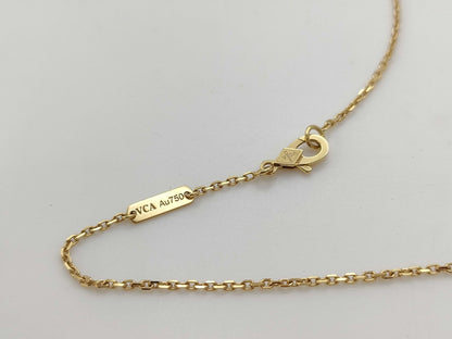 Van Cleef&Arpels Vintage Alhambra Malachite YG Au750 5.4g Necklace 