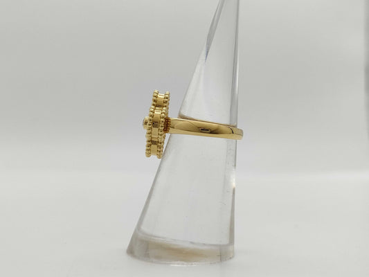 Van Cleef&Arpels Vintage Alhambra #46 Mother-of-Pearl 1PD YG Au750 6.6g Ring 