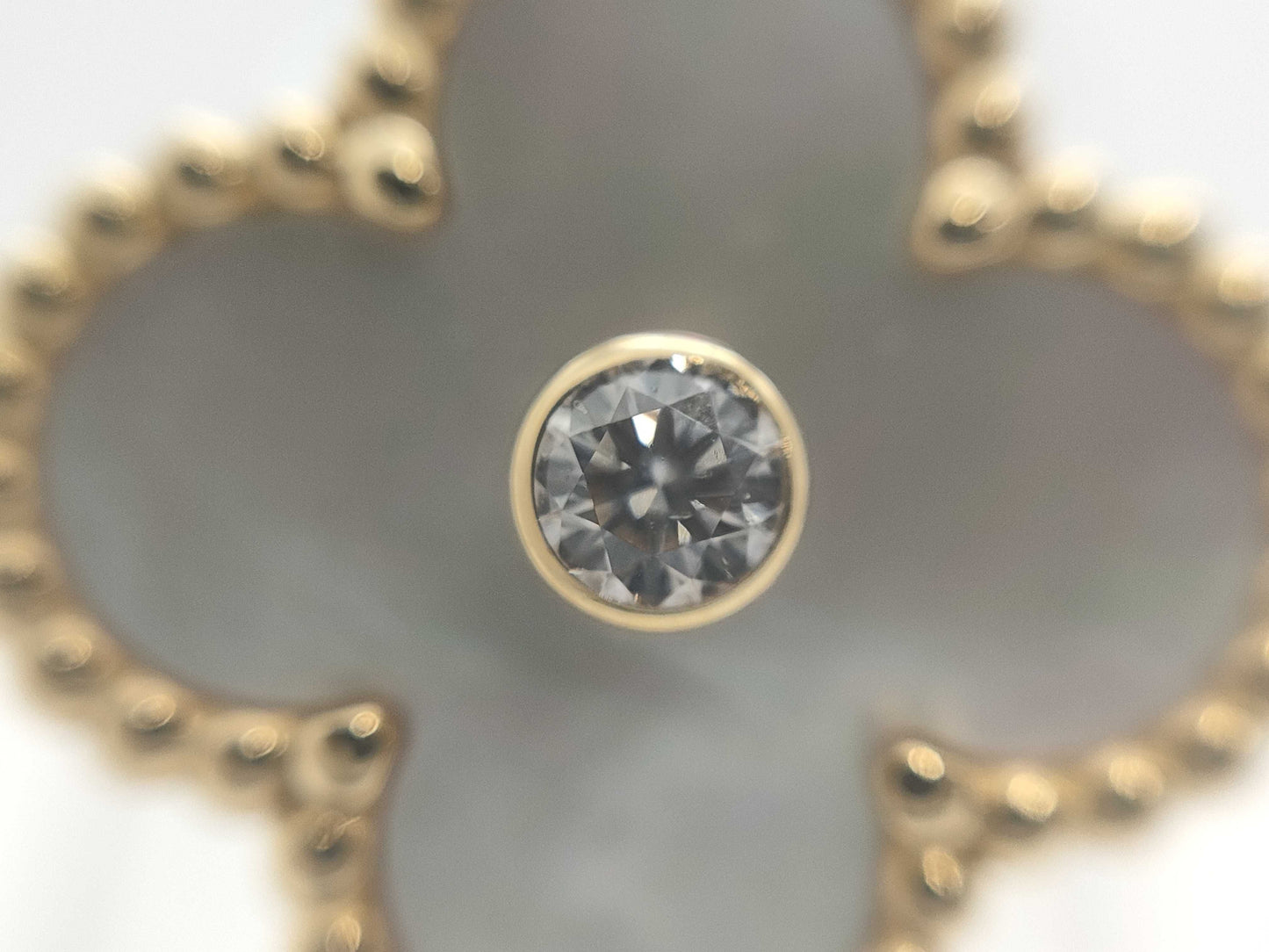 Van Cleef&Arpels Vintage Alhambra #46 Mother-of-Pearl 1PD YG Au750 6.6g Ring 