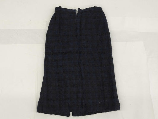 CHANEL CHANEL Tweed Skirt Black Blue Size 36 Skirt