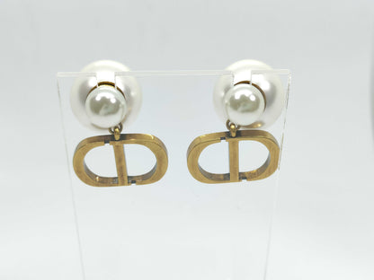 Dior Dior CD logo tribal pearl earrings