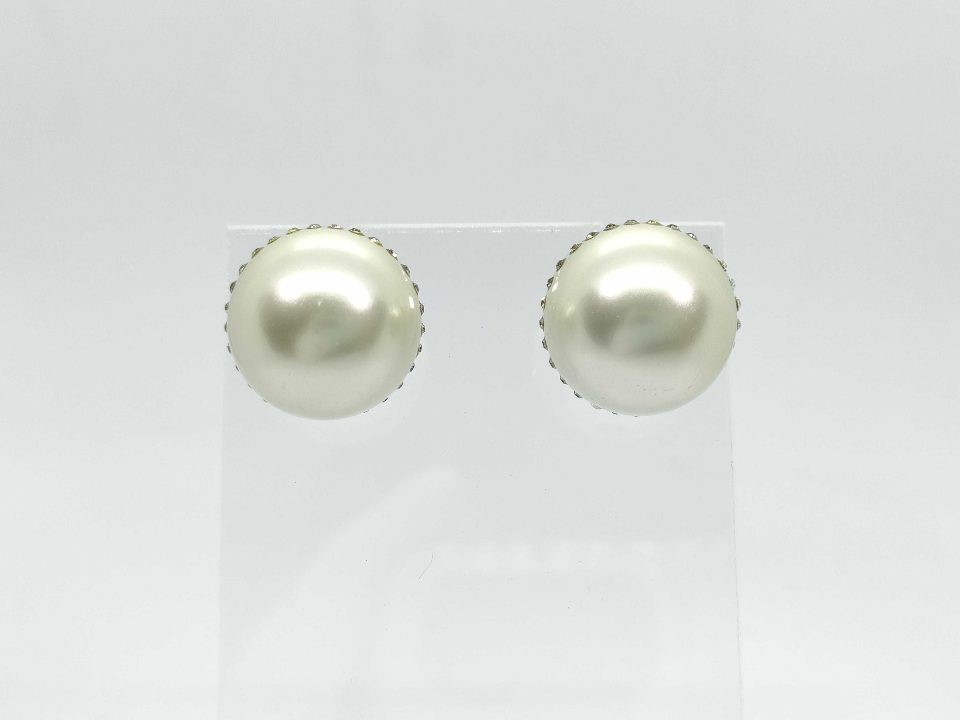 Dior Dior Tribal CD Logo Pearl Rhinestone Earrings