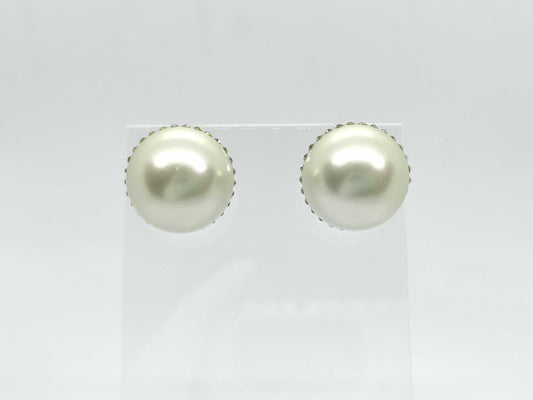 Dior Dior Tribal CD Logo Pearl Rhinestone Earrings