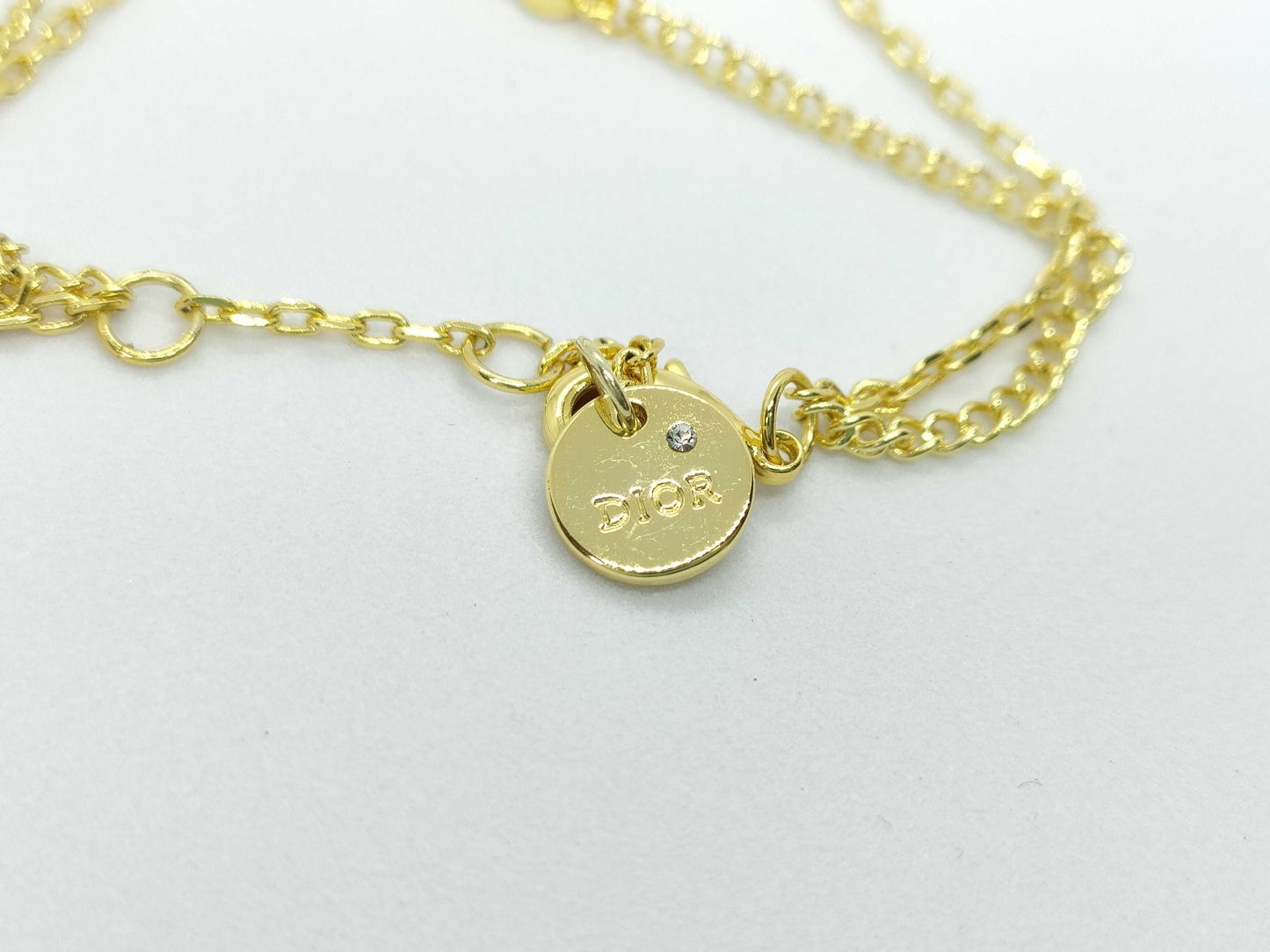 Dior Dior Rhinestone CD Gold Bracelet Bracelet Bangle