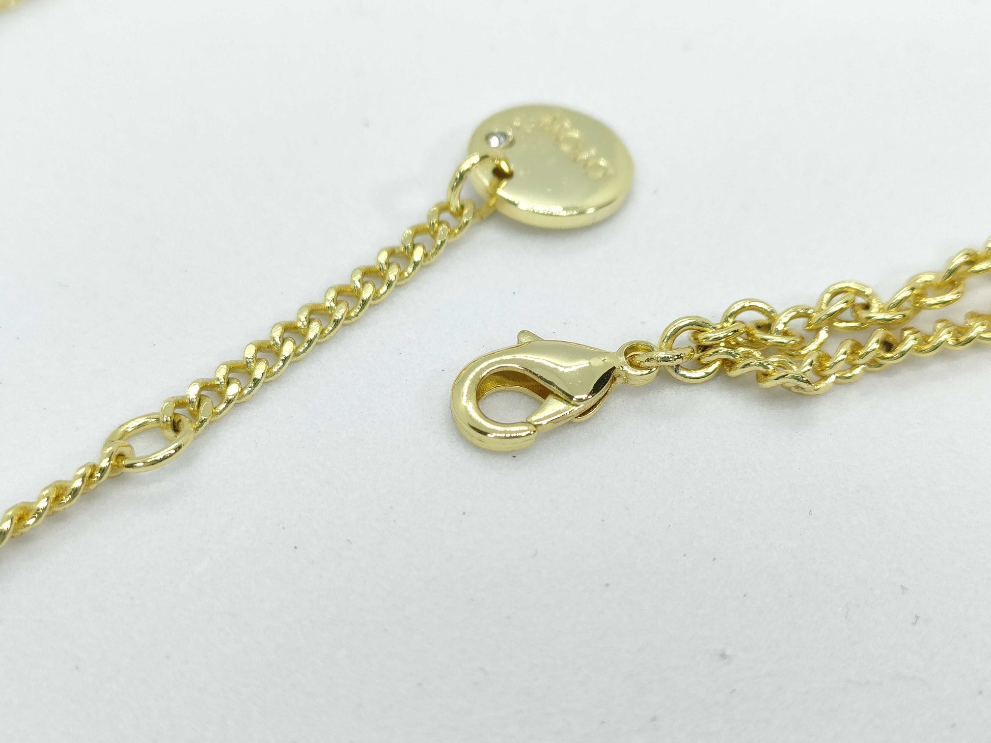 Dior Dior Rhinestone CD Gold Necklace